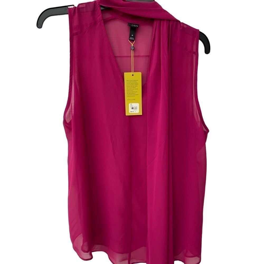 6th & Lane Fuschia Transparent Blouse size 16 Junior - Picture 7 of 7